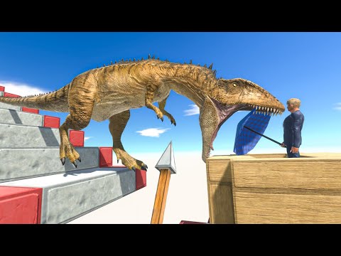 Escape from Blade Trap and Go Down the Stairs - Animal Revolt Battle Simulator