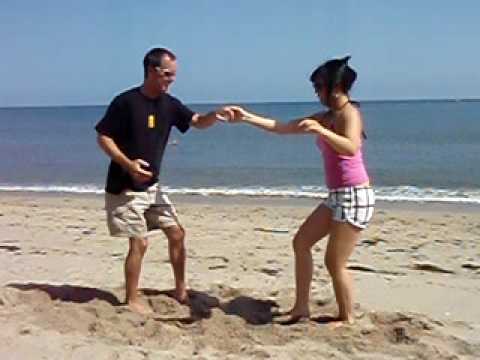 Michael and Sophie dancing WCS in Malibu