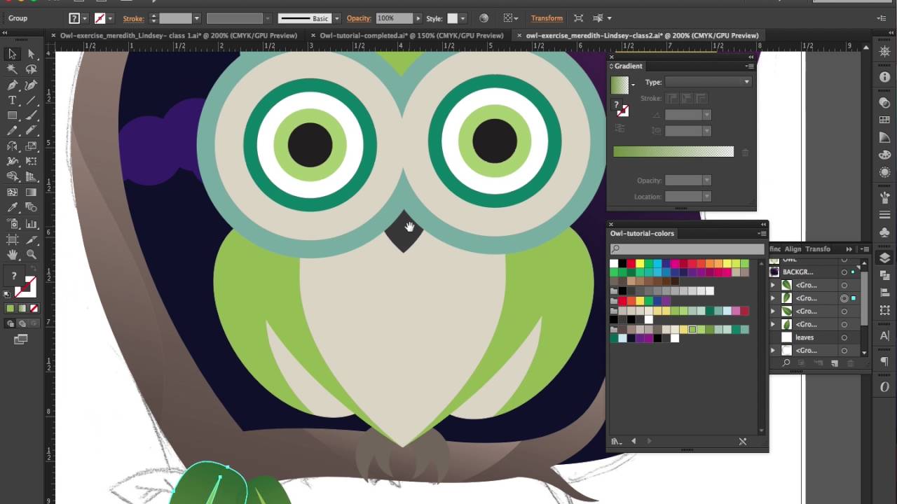 Coloring Vector owl in AI