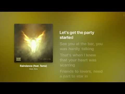 Dave – Raindance  ft. Tems  (Lyrics) | Str8Lyrical