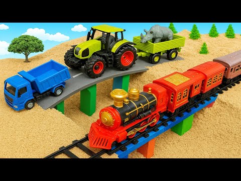 DIY Mini Truck Builds Brick & Metal Railing Bridge | Fun Construction Science Project