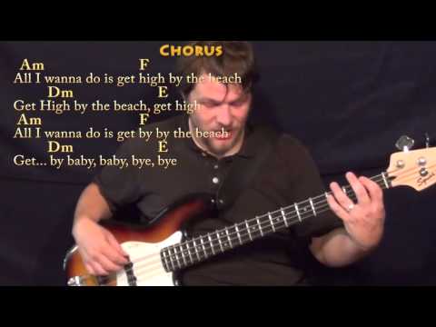 High By the Beach (Lana Del Rey) Bass Guitar Cover Lesson in Am with Chords/Lyrics
