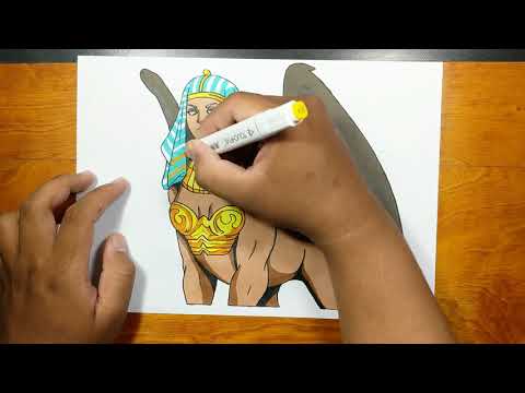 How to draw SPHINX CREATURE step by step