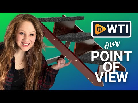 MEWANG Wooden Pet Stairs/Pet Steps - 2-in-1 Foldable Stairs & Ramp for Beds and Cars - Portable Dog/Cat Ladder Up to 110 Pounds - Great for Small and Older Animals(Brown) 27.6"" L x 18.5"" W x - WTI product video review