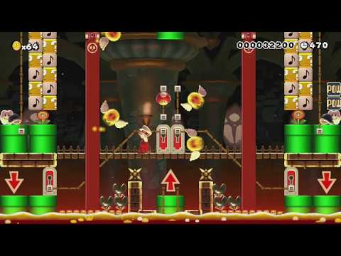 4 Flying Fireball →← Mini Game R by みゆき♪Cindy - Super Mario Maker - No Commentary 1bo