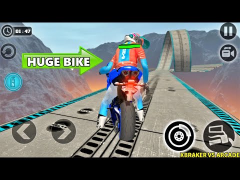 Impossible Moto Bike Tracks 3D: Huge Motor Bike Driving Stunts Simulator Levels 1-8 Android Gameplay