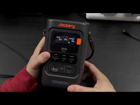 Jackery Explorer 240D Power Bank, 80,000mAh LiFePO4 Battery Portable Power Station, 200W DC Output,1-Hour Fast Charging, Compact for Outdoor Camping, Travel, Emergencies video review thumbnail