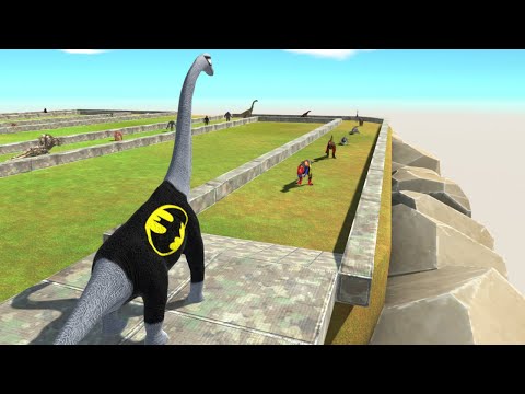 BATMAN BRACHIOSAURUS DEATH RUN TOUR - Animal Revolt Battle Simulator