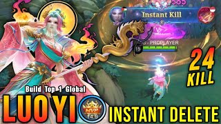24 Kills!! Lady Dragon Luo Yi Instant Kills Enemies!! - Build Top 1 Global Luo Yi ~ MLBB