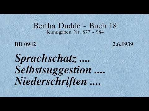 BD 0942 - SPRACHSCHATZ .... SELBSTSUGGESTION .... NIEDERSCHRIFTEN ....