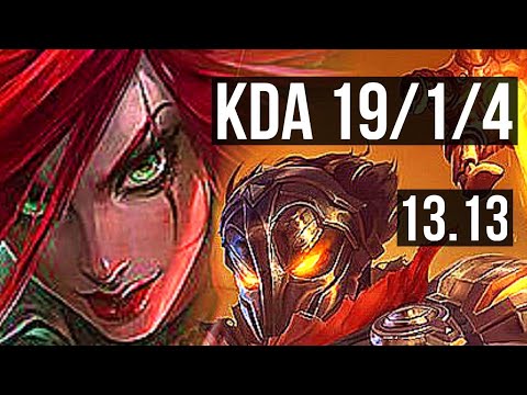 KATARINA vs VIKTOR (MID) | 19/1/4, Legendary, 8 solo kills, 1.6M mastery | KR Diamond | 13.13