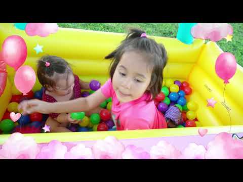 Aru & Zhebe Playing With Inflatable Ice Cream Truck and Ice Cream Surprises! | Aru y Zhebe y Helados