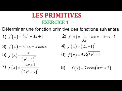 Antiderivatives of a function - 2nd year baccalaureate exam, exercise 1