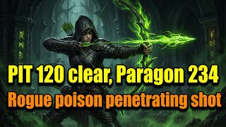 Pit 120 Clear,  Paragon 234, Diabo IV S14 Penetrating Shot Rogue - Maxrollgg Eng Game Build
