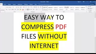 #Easy way to compress PDF files without Internet using MS Word