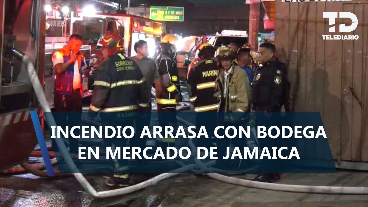 Bodega se incendia cerca del Mercado de Jamaica en CdMx; humo negro alerta a los habitantes