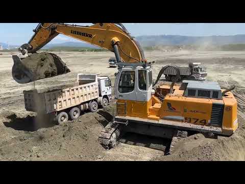 Liebherr 974 Excavator Loading Trucks - Sotiriadis/Labrianidis Construction Works