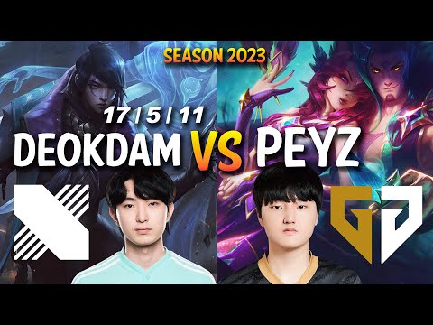 DRX Deokdam vs GEN Peyz - Deokdam APHELIOS vs Peyz XAYAH ADC - KR Ranked