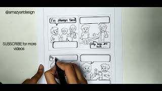 How to create a Comic Strip😁❤/ Easy drawing Tutorial Step by Step @amazyartdesign