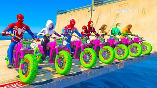 GTA V ✨ SPIDERMAN vs SUPERHERO The Amazing Digital Circus | Wild Stunt Racing Motorbikes 🏍🔥