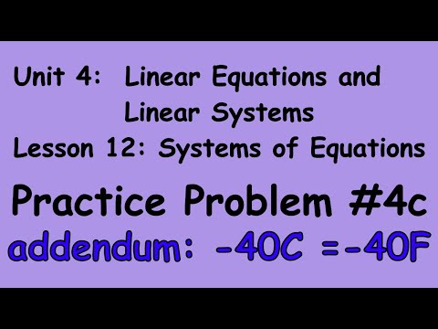 8th Grade Illustrative Mathematics: Grade 8; Unit 4; Lesson 12: Practice Prob. 4: F (-40) = C (-40)