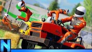 Hilarious Lawnmower Gauntlet Run With Fans!