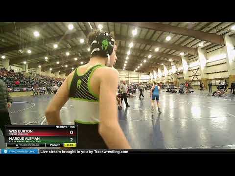 106 Lbs Champ. Round 2 - Marcus Aleman, All In Wrestling Academy Vs Wes Eurton, Top Of Utah WC 866