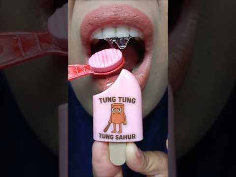 ASMR Anomaly | Tutung Tutung Sahur Strawberry Ice Cream Into Toothbrush Candy! #short #shorts 1162