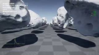 [UE4] Stress test on a dense asteroid field.