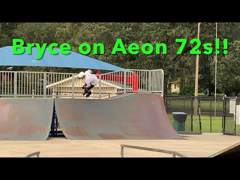 Bryce testing out the USD Aeon 72mm aggressive in-line skate