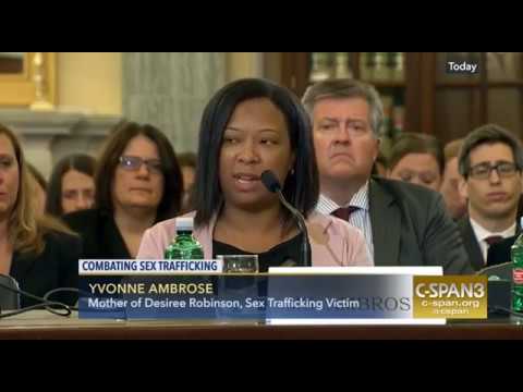 Yvonne Ambrose Testifies before the Senate in support of Anti-Sex Trafficking Legislation