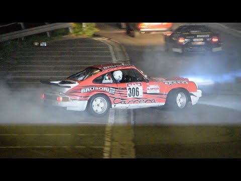 Rally show: donuts, powerslides, crash, mistake @ RAAB Historic 2017