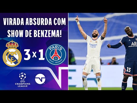 Gols e lances de Real Madrid x PSG