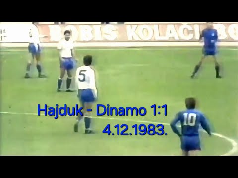 Hajduk - Dinamo 1:1 ⚽ 4.12.1983. (17.kolo Prve savezne lige 1983/1984.)