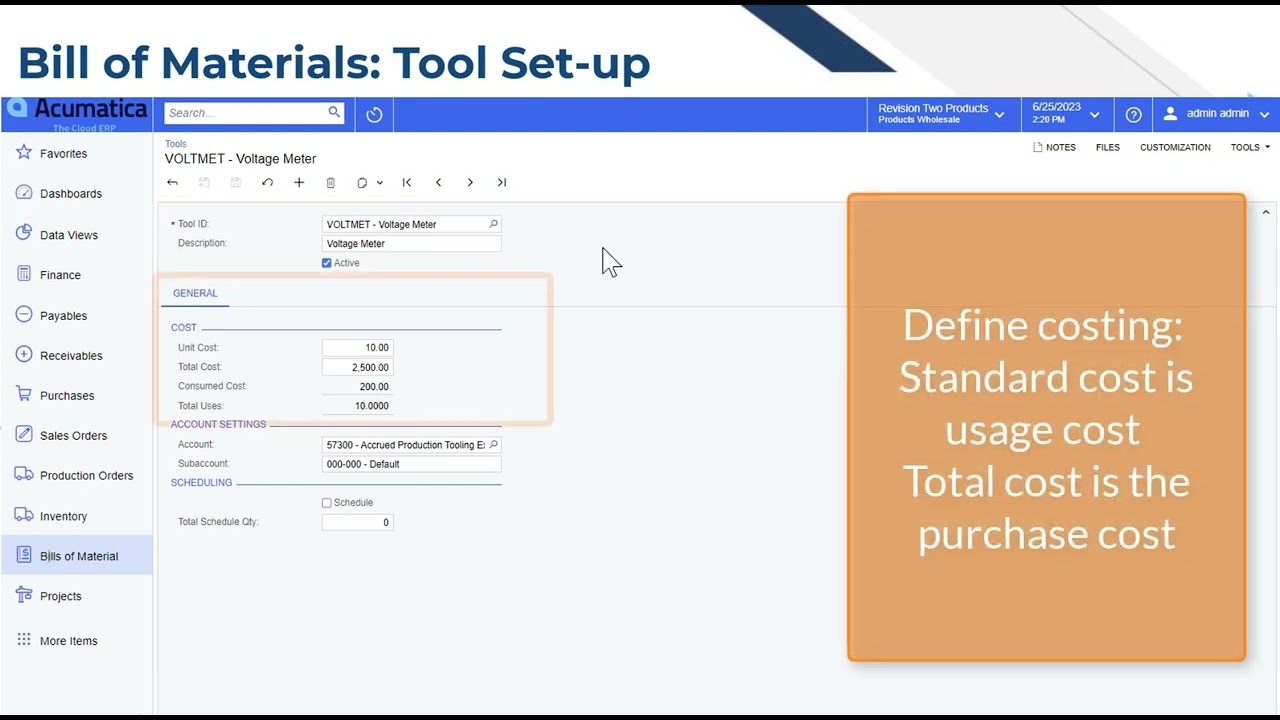 Acumatica Cloud ERP Tips: 154  BOM Tool Setup