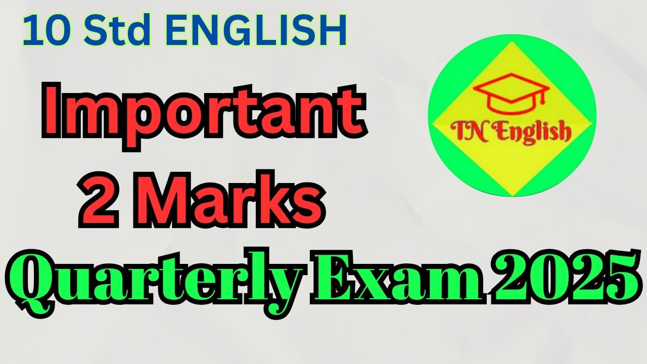 Most Important Prose Two Mark Questions for Quarterly Exam 2025 | 10th English