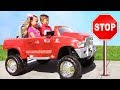Roma And Diana Ride On Toy Car And Pretend Play With Toy Puppy