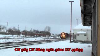 preview picture of video 'CN 384? 385 Ingersoll Ont.12-30-2012'