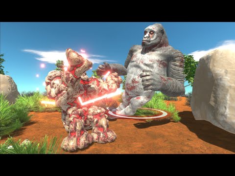 Watch until the end! KONG vs LAVA GOLEM - Animal Revolt Battle Simulator