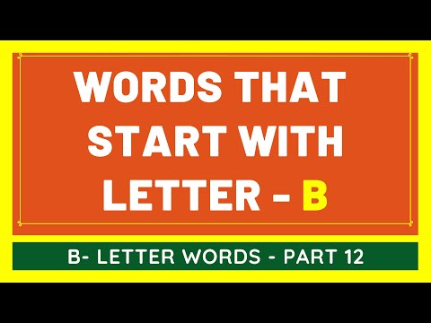 #12 NEW Words That Start With B | List of Words Beginning With B Letter [VIDEO]