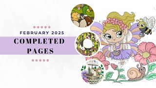 February 2025 Completed Colouring Pages