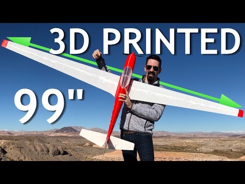 Giant RC 3D Printed Glider 1st FLIGHT - Planeprint