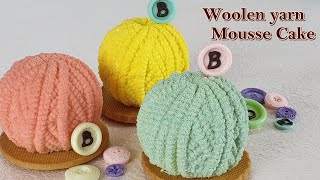 털실 케이크 만들기/실타래 무스 케이크 만들기🧶/how to make a woolen yarn ball mousse cake/recipe/ウールシルムケーキ