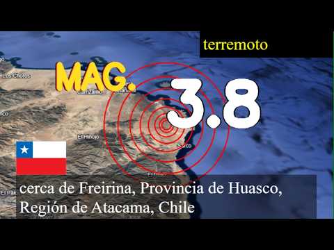 😱🚨  Terremoto de magnitud 3,8 ocurrió cerca de Freirina, Provincia de Huasco, Región de Atacama, Chi