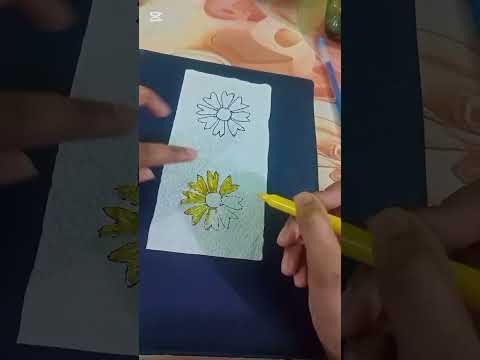 flower draw and art #oddlysatisfying #satisfyling #relxing #watercolorpainting #new #flowers #nice