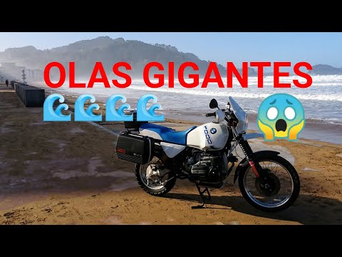 BIG WAVES on BMW  R100GS dakar motorcycle
