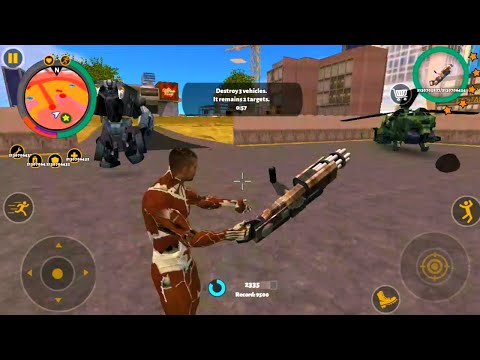 Rope hero 3 games on | Helicopter mission army base fighting | ios gameplay