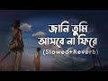 Jani Tumi Asbe Na Fire Slowed Reverb Shovon D Costa Bangla Lofi Music Touhid Shuvo