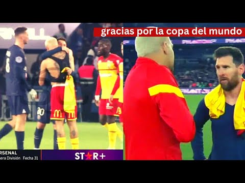 Messi and Medina Hug Each Other | Psg Fans Cheering Messi vs lens