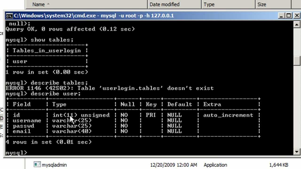 MySQL Tutorial for Beginners – 1 – Creating a Database and Adding Tables to it